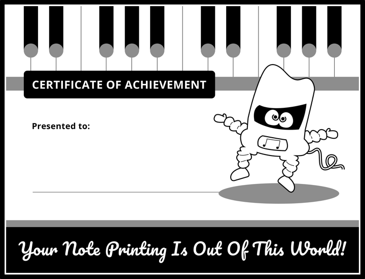 Note Printing Certificate