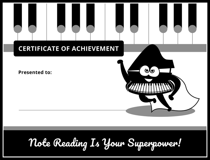 Note Reading Certificate