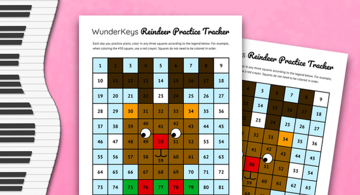 Reindeer Piano Practice Tracker