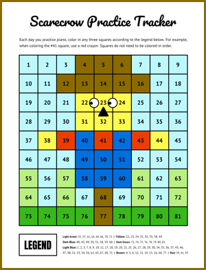 Scarecrow Piano Practice Tracker