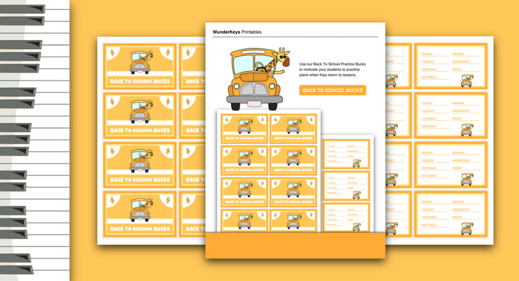 Back To School Piano Practice Bucks